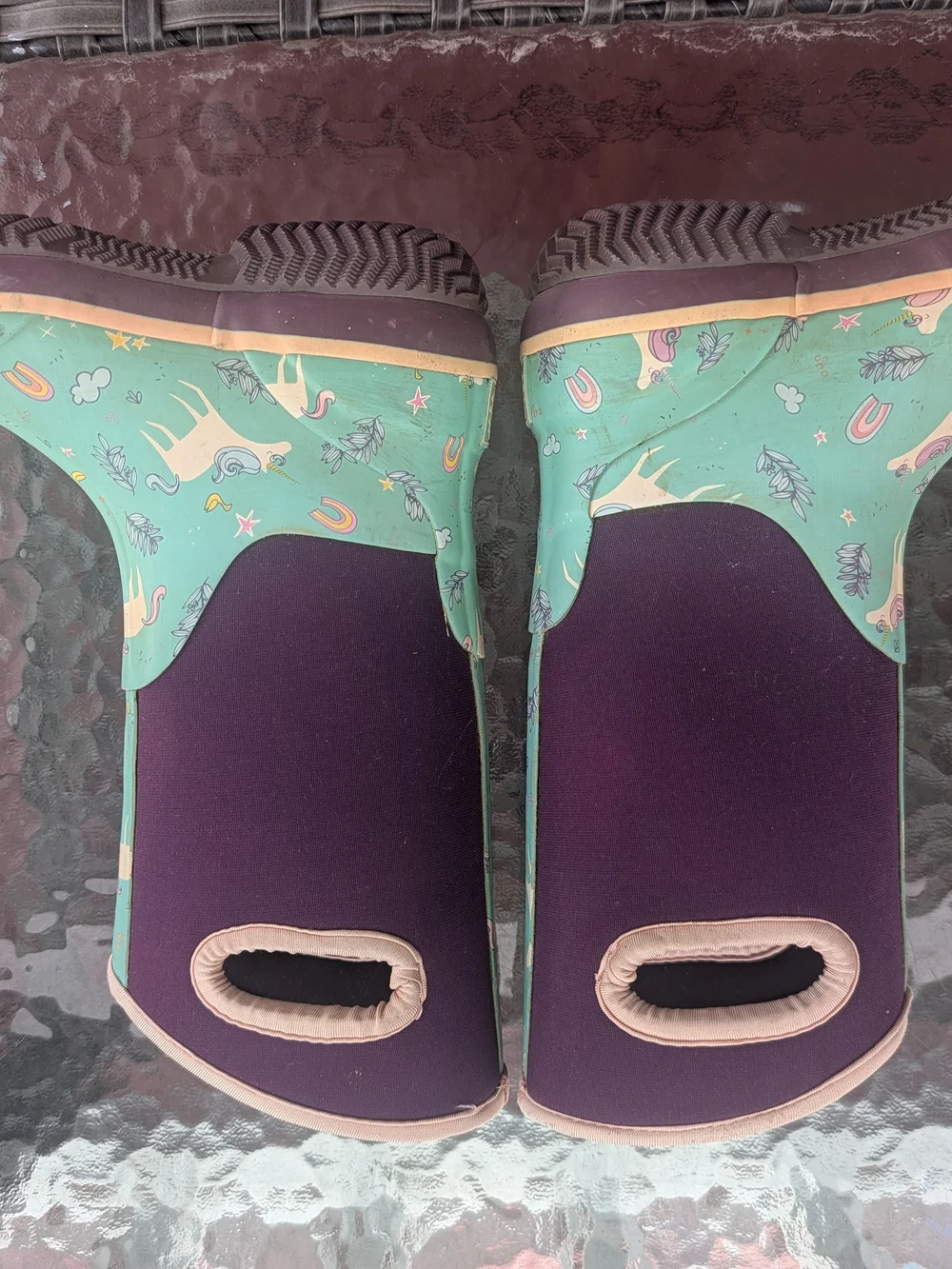 OAKI Kids' Teal Unicorn Neoprene Rain Boot